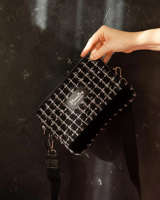 Noir Tweed Axelremsväska