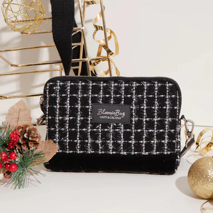 Noir Tweed Axelremsväska